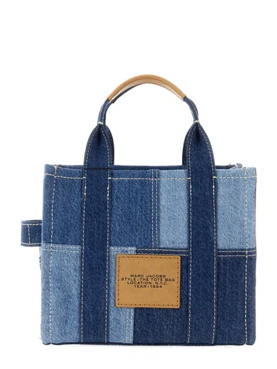 Marc Jacobs Denim Cotton Blend Tote Bag In Blue