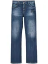 Marc Jacobs Belt Loops Five-pocket Style Faded Effect In Blue
