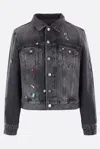 Marc Jacobs Fray Charm Shrunken Trucker Denim Jacket In Black