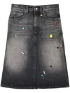 Marc Jacobs Midi Denim Skirt With Back And Front Pockets In Black