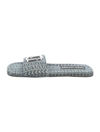 Pre-owned Marc Jacobs Denim Patterned Slides In Blue