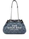 Marc Jacobs The Chain Sack Large Cotton Shoulder Bag In Blue