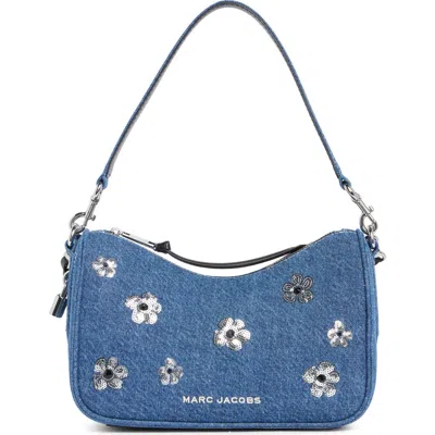 Marc Jacobs Denim Sequin Daisy Drifter Convertible Shoulder Bag In Blue