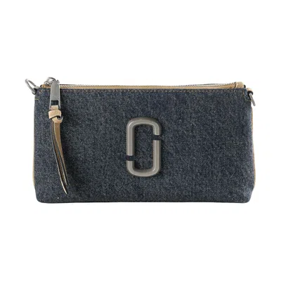 Pre-owned Marc Jacobs Denim Suede Snapshot Pochette Bag 'dark Wash' | Blue | Women's Size Onesize