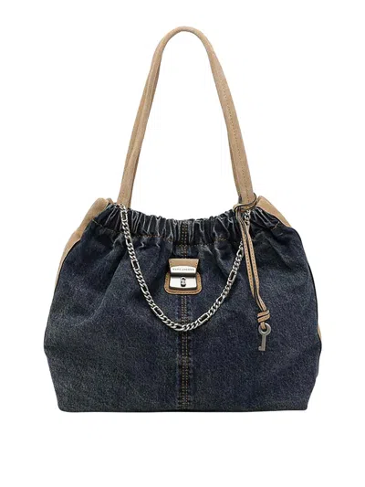 Marc Jacobs Denim The Denim Suede Cristina Tote Bag In Blue