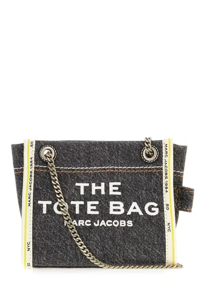 Marc Jacobs Denim Tote Crossbody Bag In Black