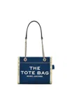 Marc Jacobs Sac Cabas The Denim Chain Micro Tote Bag In Blue