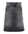 Marc Jacobs Midi Denim Skirt With Back And Front Pockets In Black