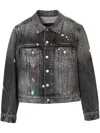 Marc Jacobs Fray Charm Shrunken Trucker Denim Jacket In Black
