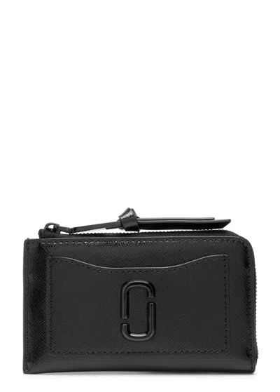 Marc Jacobs Designer Plaque Leather Wallet In Black