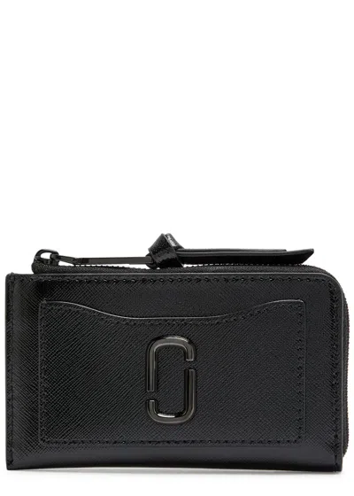 Marc Jacobs Designer Plaque Leather Wallet In Black