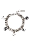 Marc Jacobs Dice Charm Bracelet In Gray