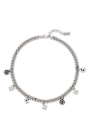 Marc Jacobs Dice Charm Necklace In Gray