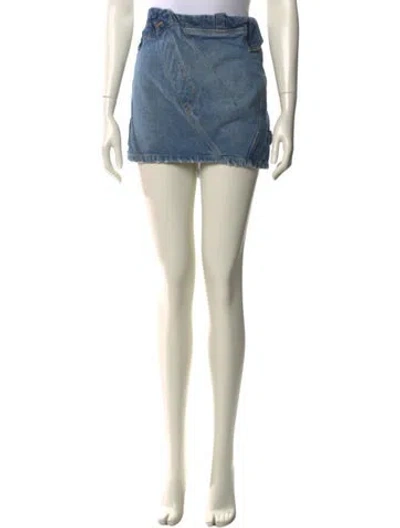 Pre-owned Marc Jacobs Distressed Accents Mini Skirt In Blue