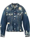Marc Jacobs The Rip And Repair Fluted Denim Jacket Casual Jackets And Parka In Blue
