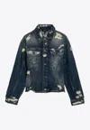 Marc Jacobs The Rip And Repair Fluted Denim Jacket Casual Jackets And Parka In Blue