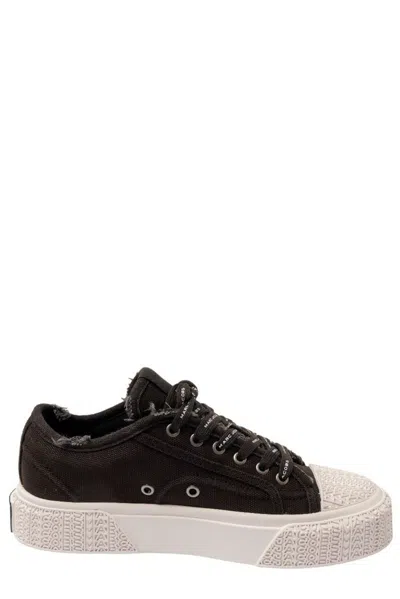 Marc Jacobs Distressed Lace-up Sneakers In Black