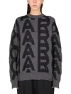 Marc Jacobs Monogram Distressed Sweater In Black