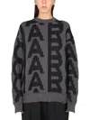 Marc Jacobs Monogram Distressed Sweater In Charcoal