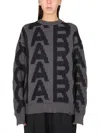 Marc Jacobs Monogram Distressed Sweater In Gray