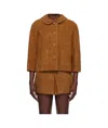 Marc Jacobs Doll Suede Casual Jacket In Brown