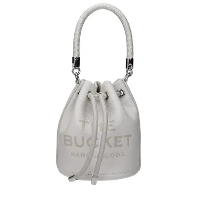 Marc Jacobs Handbags The Donna White Leather/cotton Bucket Bag