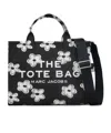 Marc Jacobs 'the Medium Tote' Black Handbag With Logo Lettering On The Front And All-over Floral Print In Black