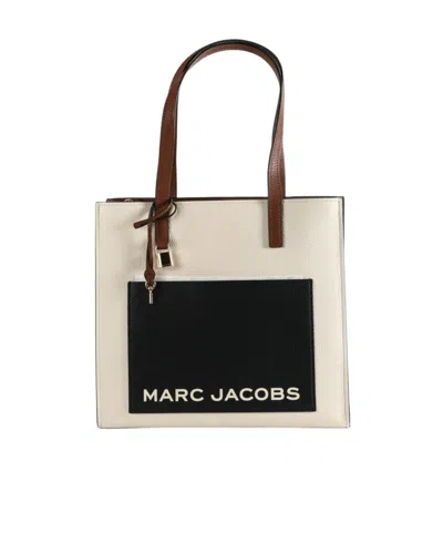 Marc Jacobs Logo-print Leather Tote Bag In Black