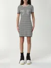 Marc Jacobs Womens Seamed-up Stripe Knitted Mini Dress Black And White