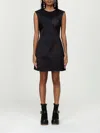 Marc Jacobs Seamed Up Satin Sleeveless Mini Dress In Black