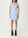 Marc Jacobs Daisy Sequined Off-the-shoulder Mini Dress In Blue