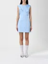 Marc Jacobs Sky Blue Satin Mini Dress In Blue