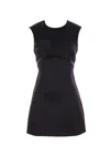 Marc Jacobs Seamed Up Satin Sleeveless Mini Dress In Black