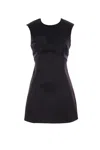 Marc Jacobs Seamed Up Satin Sleeveless Mini Dress In Black