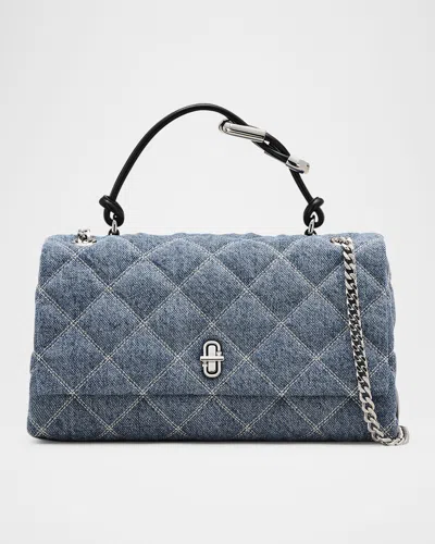 MARC JACOBS DUAL QUILTED DENIM SHOULDER BAG