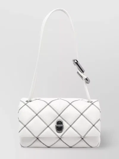Marc Jacobs Dual Quilted Shoulder Bag In White