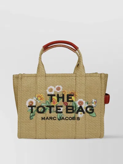Marc Jacobs Dual Shoulder Bag Floral Embroidery In Neutral