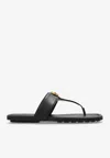 Marc Jacobs Dual T-strap Leather Flat Sandals