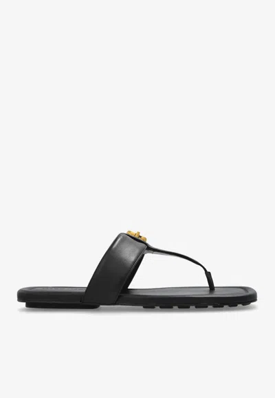 Marc Jacobs Dual T-strap Leather Flat Sandals