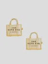 Marc Jacobs Tote Bag Stud Earrings In Lightantiquegold