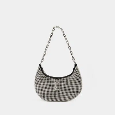 Marc Jacobs Rhinestone-embellished Black Leather Bag In Silver