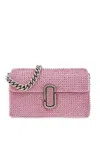 Marc Jacobs Embellished The Mini Soft Shoulder Bag In Rosa