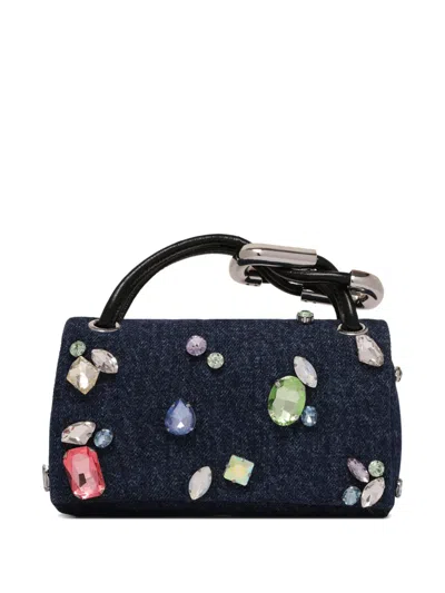 Marc Jacobs Embellished Top-handle Clutch Bag In Blue