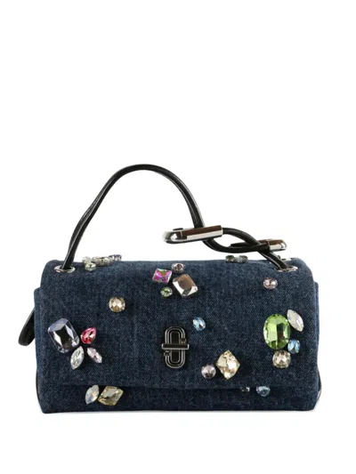 Marc Jacobs Embellished Top Handle Tote Bag In Blue