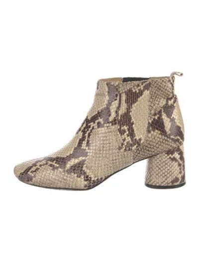 Pre-owned Marc Jacobs Embossed Leather Animal Print Boots In Neutral