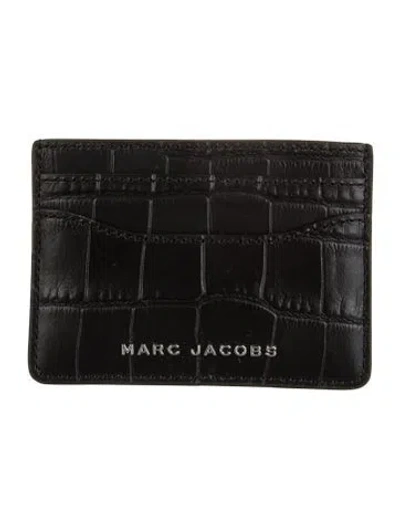 Pre-owned Marc Jacobs Embossed Leather Animal Print Card Holder W/ Tags In Black
