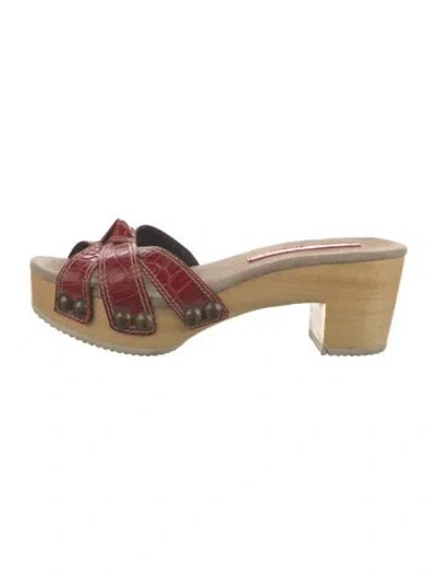 Pre-owned Marc Jacobs Embossed Leather Animal Print Sandals In Green