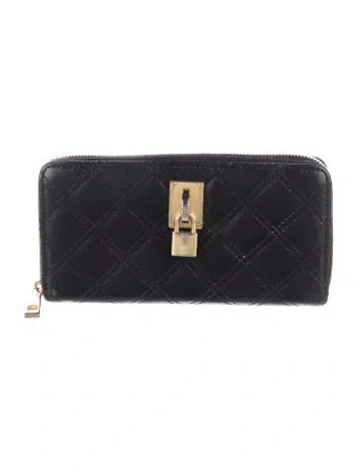 Pre-owned Marc Jacobs Embossed Leather Continental Wallet In Black