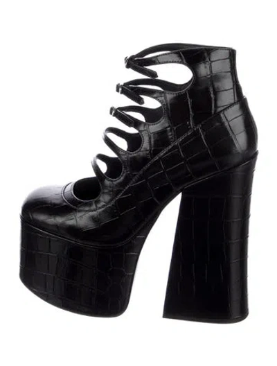 Pre-owned Marc Jacobs Embossed Leather Pumps In Black