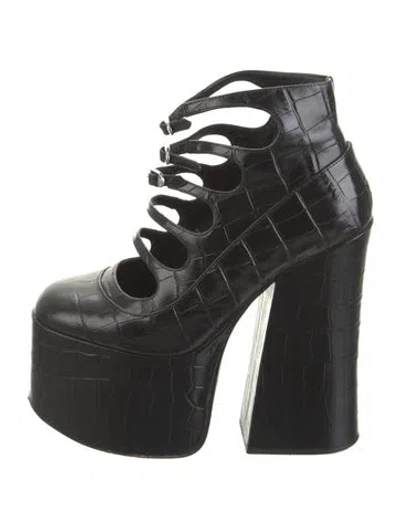 Pre-owned Marc Jacobs Embossed Leather Pumps In Black